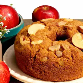 Bolo de maçã com aveia e canela