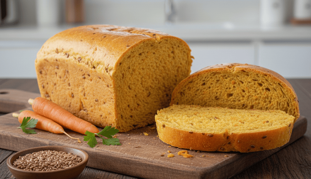 Pão cenoura com linhaça