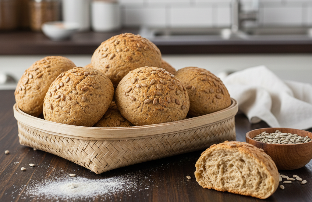 Pãozinho de batata doce com polvilho e farinha de girassol