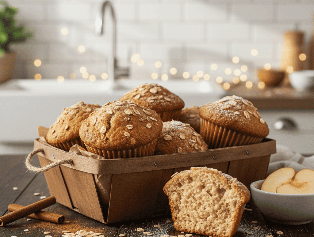 Muffins maçã com aveia e canela